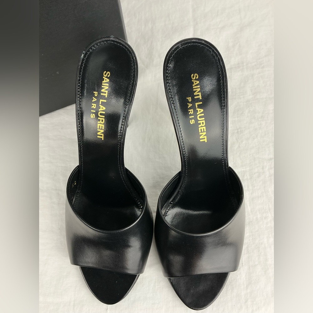 SAINT LAURENT LA 16 LEATHER 105 MULES - Picture 11 of 14